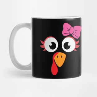 Thanksgiving Turkey Girl Face Mug